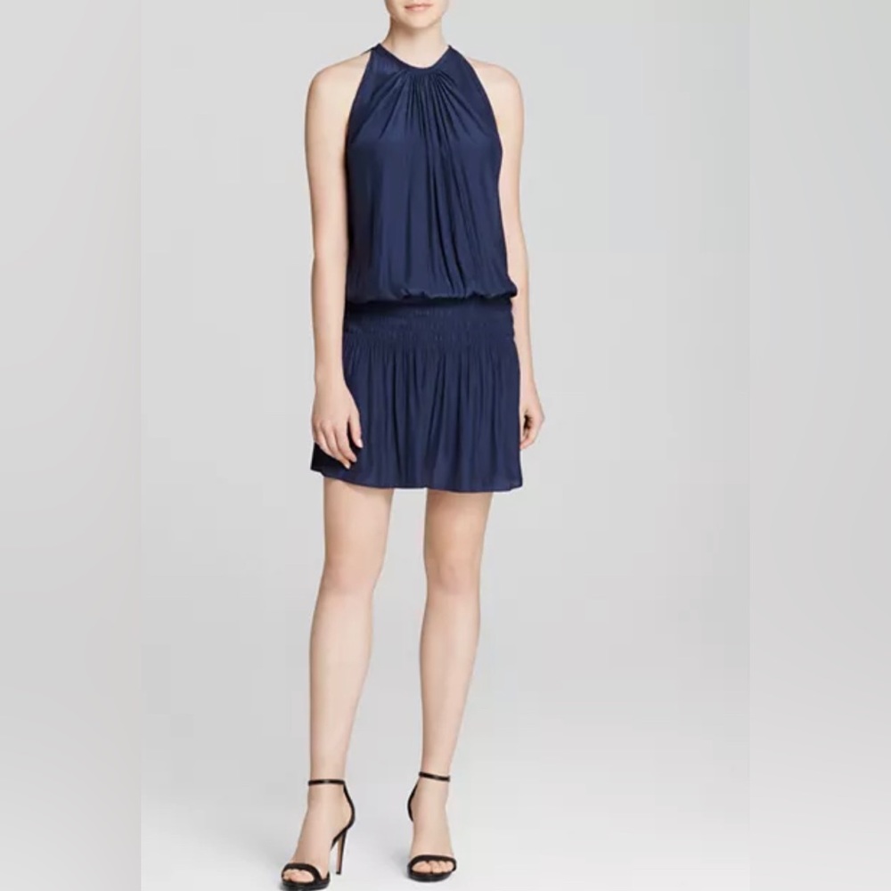 Ramy Brook Paris Sleeveless Halter Drop Waist Mini Dress